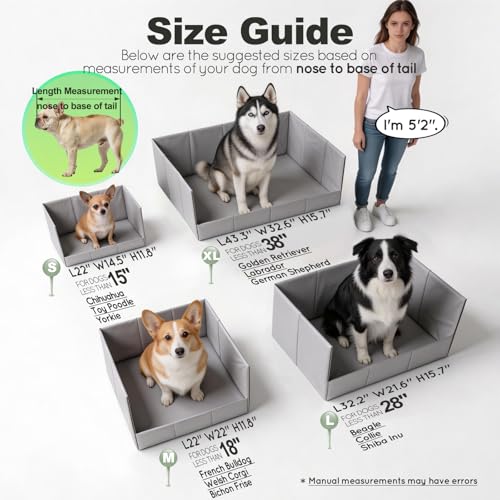 HQ4US 4LEGS Dog Litter Box, Pee Pad Holder Foldable, Indoor Dog Potty Tray for Puppy & Medium Dogs, High Walls, Seamless, No Assembly, Waterproof, Easy to Clean, No Spill,Portable for Travel - Thumbnail 3