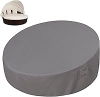 Vista 8 de Easy-Going Funda para día de patio resistente de 600D para exteriores, redonda de 75 pulgadas, con resistencia a rayos UV, funda para sofá de patio