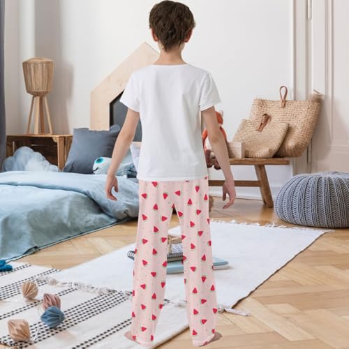 Boy's Pants Watermelons Pink Jogger Pants Elastic Waist Long Bottoms Trousers with Pockets 6-14 Years3