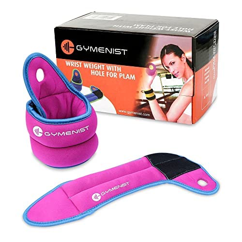 Gymenist Pair Of Wrist Weights With Hole For Thumb, Great For Running & All Kind Of Cardio Exercises (2 Lb Pair) #TOP7