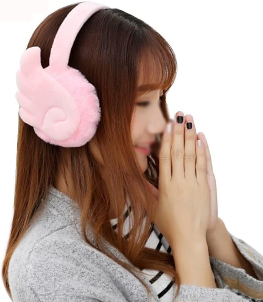 Ear Warmers Winter Warm Earmuffs Portable Windproof Ear Warmers Plush Cute Little Wings Ear Warmers Unisex for Men and Women (Color : D)
