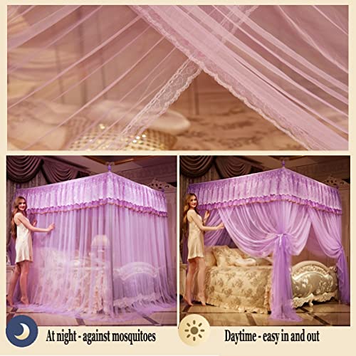 Ciel de lit avec support en métal robuste style palais 180x220 - 5