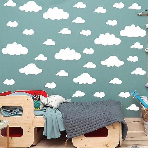 White Clouds Wall Decals 33 Pieces Mixing Size Clouds