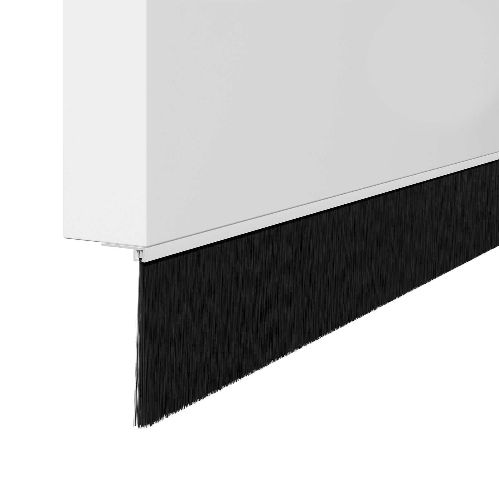 Nakładane uszczelki szczotkowe do drzwi, zestaw 6 sztuk, białe, 100 cm, ze stopu aluminium z nylonowym włosiem, wysokość szczotki 7 cm, do drzwi pokojowych i wewnętrznych drzwi, redukuje