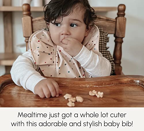 SMOOCH (2 Pack Waterproof Bib for Baby & Toddlers - Soft & Comfortable, Washable or Wipe Clean - Ideal feeding bib for Infants and Toddlers - Better than Silicone - Baby Bibs (Confetti & Sage)2