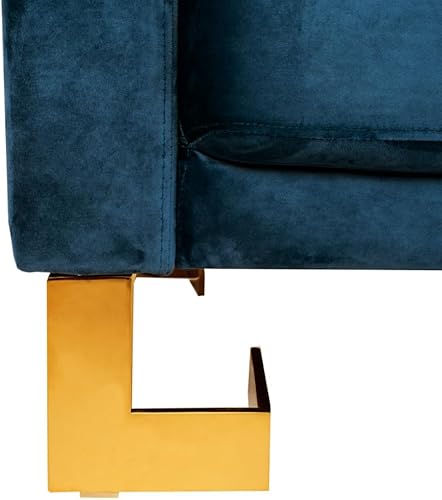 Miniatura 9 de Safavieh Inicio Tribeca Glam Sofá cama plegable de terciopelo azul marino y latón Azul marino/latón,Rubor /