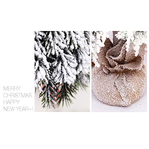 Adorno de Navidad YXWYXWA tipo cedro de pie con nieve artificial de 120x50cm para regalo 4