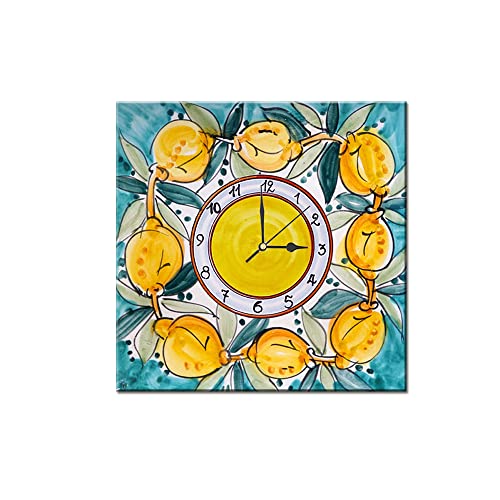 Napolamp Orologio piastrella in Ceramica da Parete con Stampa Decoro