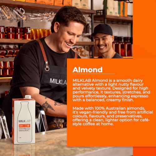 Image of MILKLAB Almond Barista Milk 1L | Made with 100% Aussie Almonds | Plant-Based Milk for Coffee | Smooth, Nutty & Velvety | Dairy-Free, Low Sugar, Gluten-Free | Cafe-Style Almond Milk for Home Baristas