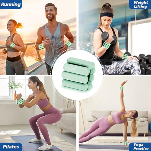Image of Wrist Ankle Weights for Women 2 Pack(1lb Each), Ideal for Strength Training | Adjustable Silicone Wearable Arm and Leg Weights for Pilates, Gym, Yoga, Cardio. Waterproof, Anti slip, Sweat Proof