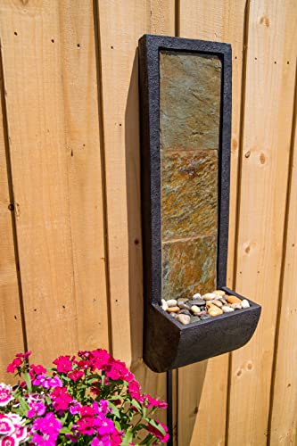 Kenroy Home 51034Slbl Triptych Indoor/Outdoor Wall Fountain With Black Finish, Traditional Style, 37" Height, 10" Width, 8.5" Depth #TOP5
