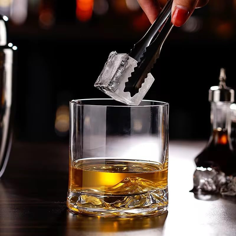 Mountain Whiskey Glass – 11oz Lead-Free Crystal Tumbler with 3D Mountain Base, Heavy Thick Bottom Rocks Glass for Bourbon, Scotch, Cocktails & Home Barware - Image 4