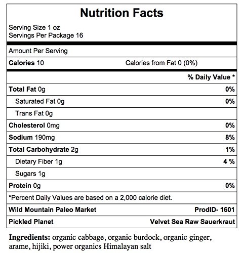 Pickled Planet Organic Sea Vegetable Sauerkraut, 16 Oz #TOP1