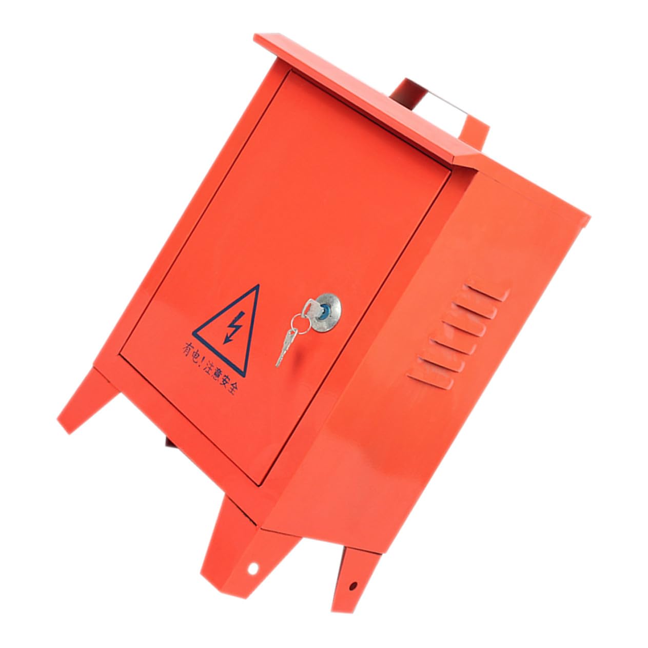 Outdoor Small Iron Power Distribution Box Portable Junction Case with Circuit Breaker Protection 250x300x180mm Weatherproof Electrical Box for Construction Site Use