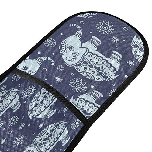 ZZXXB Ethnic Elephant Floral Double Oven Mitt Heat Resistant Non-Slip Kitchen Gloves Extra Long 7" x 35" for Cooking Baking Barbecue Grilling - Image 2