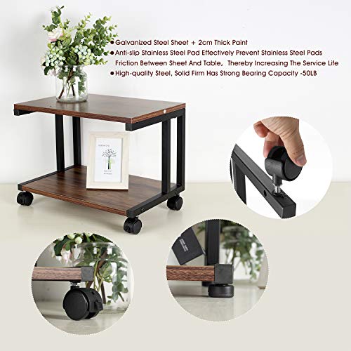 IPARTS EXPERT Desktop Printer Stand, Mobile Printer Stand Organizing Storage with 4 Rolling Wheels