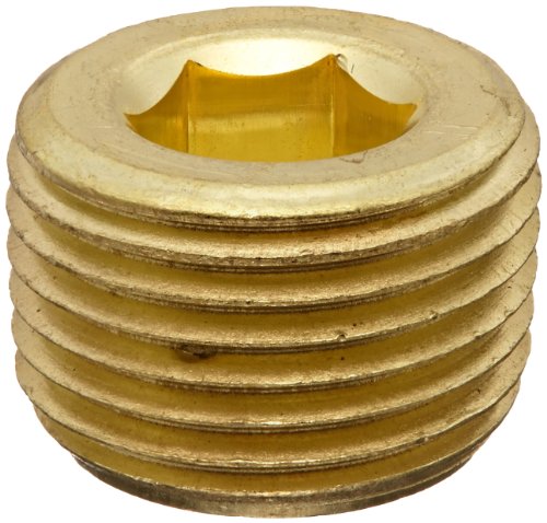 Anderson Metals - 56115-06 56115 Brass Pipe Fitting, Hex Drive Countersunk Plug, 3/8