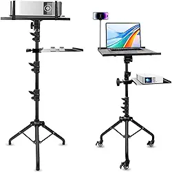 Kerdele Tripé para Projetor, Altura Ajustável de 66 a 135 cm, Tripé Portátil para Laptop, Suporte de Tripé para Projetor Ajustável, Suporte para Projetor, Tripe para Projetor, Suporte para Notebook