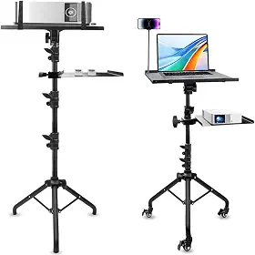 Tripé para Projetor, Altura Ajustável de 66 a 135 cm, Tripé Portátil para Laptop, Suporte de Tripé para Projetor Ajustável, Suporte para Projetor, Tripe para Projetor, Suporte para Notebook
