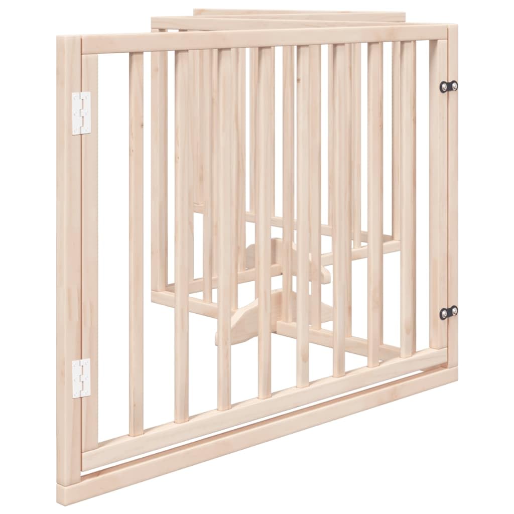 Homgoday Barrera para Perros,Barrera de Seguridad para Perros Mascotas,Valla Perros Interior Puerta para Perros Plegable 4 Paneles Madera de álamo 320 cm