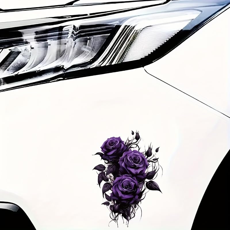 SLGIFT Purple Flowers Vinyl Decal, Contemporary Style, 15.24cm, Waterproof Car Sticker for Laptop, Bottle, Truck, Phone, Motorcycle, Window, Wall 2