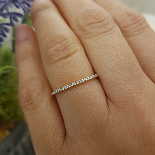 Dazzlingrock Collection 0.10 Cttw Round White Diamond Stackable Wedding Band for Her in 10K Solid Gold4
