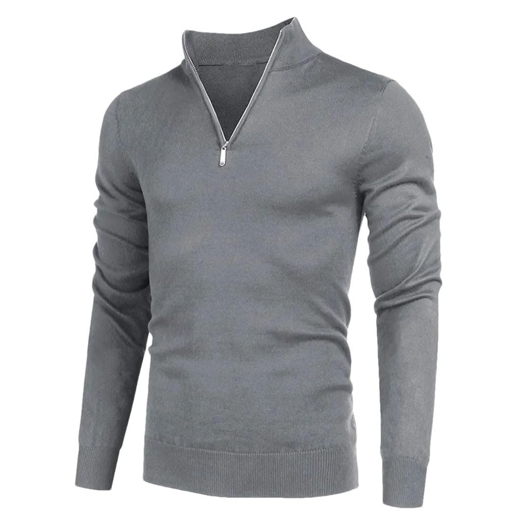 Hgvcfcv Maglione Pullover in Cotone da Uomo Maglioni Casual da Uomo Pull Homme Pullover Lavorato A Maglia Mezza Cerniera Dolcevita Maglieria