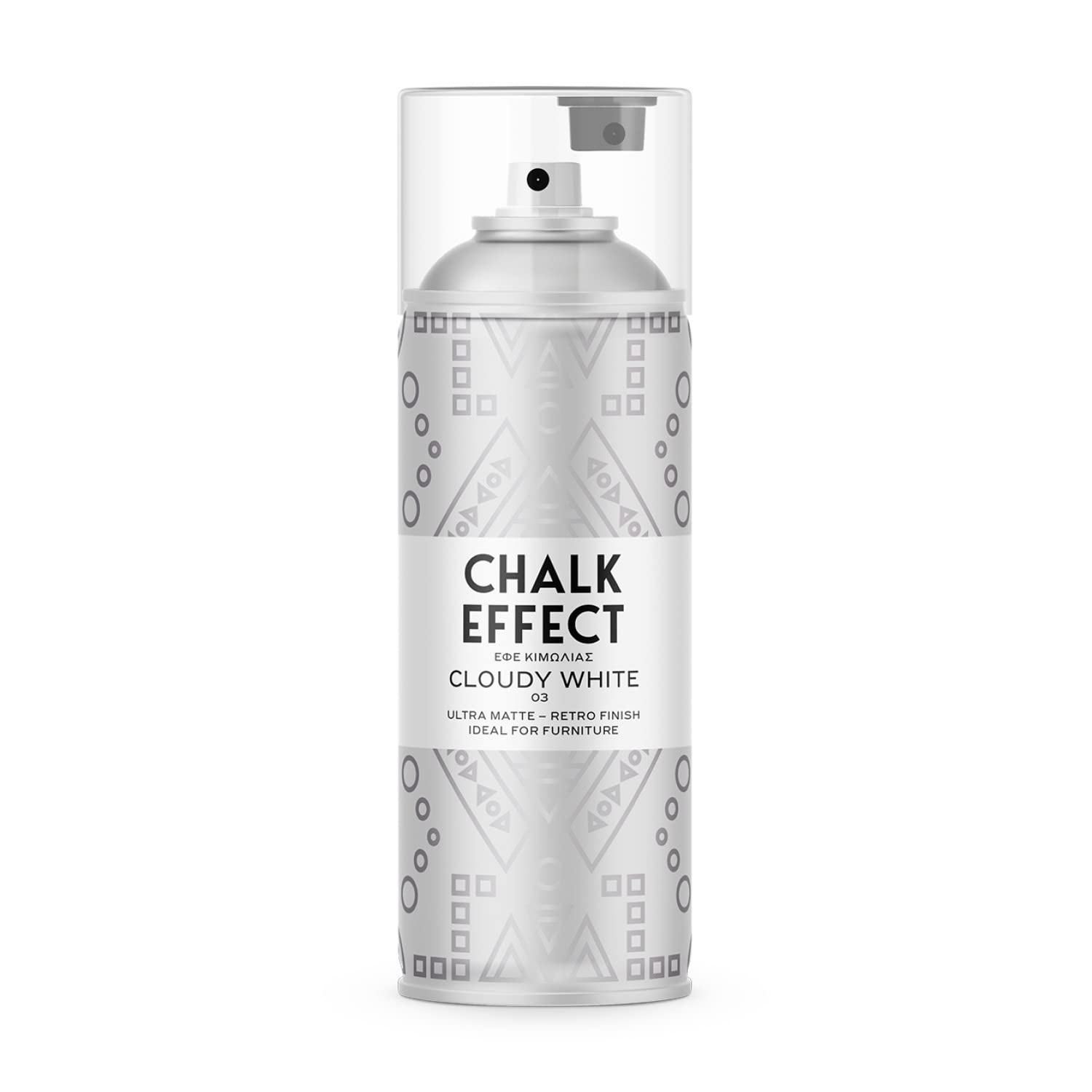 CL COSMOS LAC Cloudy White Chalk Effect Spray Paint, Smooth Touch Matt Finish All Purpose DIY Shabby Chic/Vintage Furniture