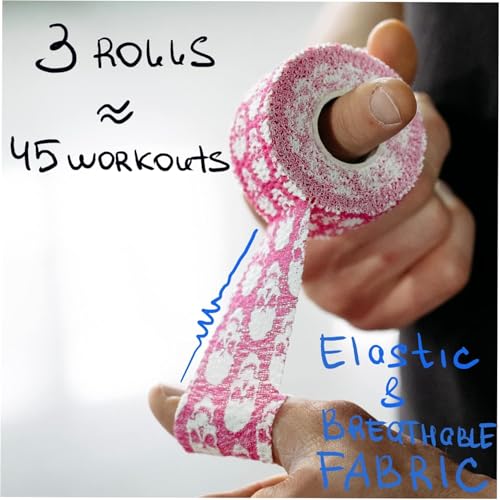 Barbell UP Sticky Baumwolle Hook Grip Tape für Cross Training - [6m x 38mm] - Finger Tape für Krafttraining, Gewichtheben, Powerlifting, Lifting Sport Tape, Weightlifting Thumb Tape für Fitness