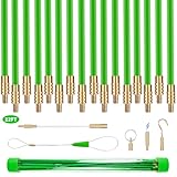 YIYITOOLS 22FT Fiberglass Electrical Wire Running Kit, Wire Fishing Tools Fish Tape Wire Puller, Cable Snake Fish Rods Kit with Different Attachments for Running Electrical,Ethernet,TV,Speaker Cables