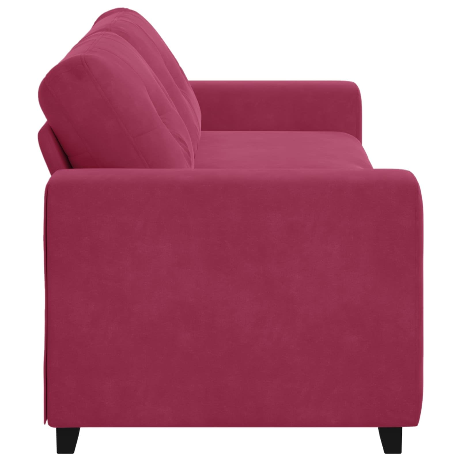 Quoril Canapé d'angle 3 places en velours rouge vin avec fonction couchage et espace de rangement, canapé d'angle moderne avec fonction relaxation, garniture rembourrée pour salon, chambre d'amis