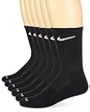 Unisex Dri-FIT Cushion Crew Training Socks (6 Pair), BLACK/WHITE, OS