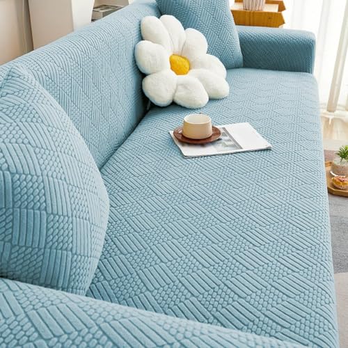 ストレッチソファスリップカバー ノンスリップ ソフトソファカバー 1人用 2人用 3人用 クッションソファ ユニバーサルストレッチプロテクター (スモークグレー 145cm 185cm)