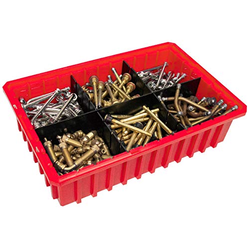 Akro-Mils 33164 Akro-Grid Plastic Slotted Dividable Modu Box Stackable Grid Storage Tote Container, (16-1/2-Inch L x 10-7/8-Inch W x 4-Inch H), (12 Pack), Red by Akro-Mils - Image 3