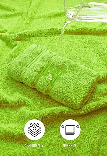 Diamond Tex Luxury 8 Pcs Towels Bale Set 100% Egyptian Cotton Face Cloth, Hand Towel, Jumbo Bath Towel 600-GSM Soft and Absorbent Gym, Golf, Spa, Beach Towels (Lime Green) - Image 2