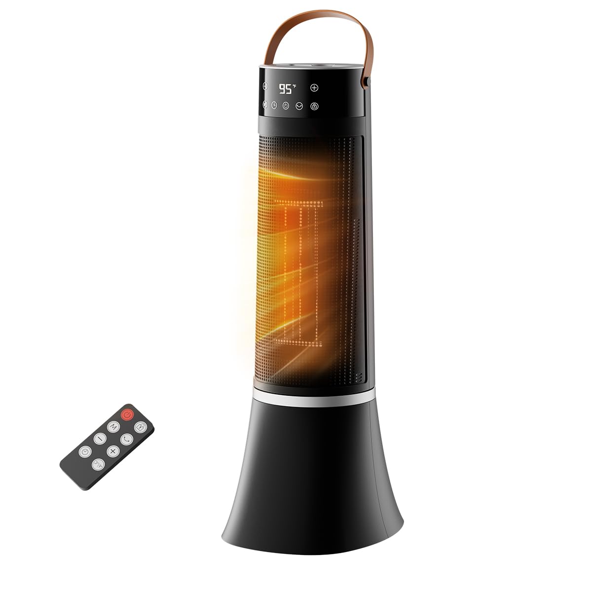 Stufetta Elettrica Basso Consumo, 2000W PTC Termoventilatore, 75° Oscillazione, Telecomando, 3 Modalità, Protezione da Surriscaldamento e Ribaltamento, Timer 12 ore, Stufa Elettrica