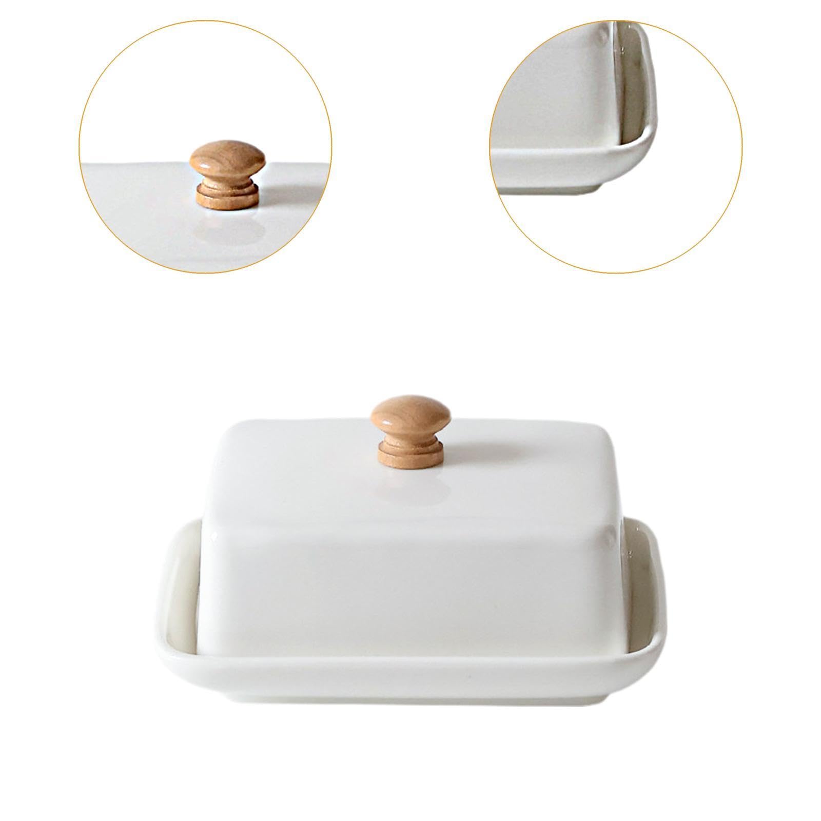 en Céramique avec Couvercle, Style et Pratique, Idéal pour La Cuisine, La Maison et Les Pâtisseries, Blanc