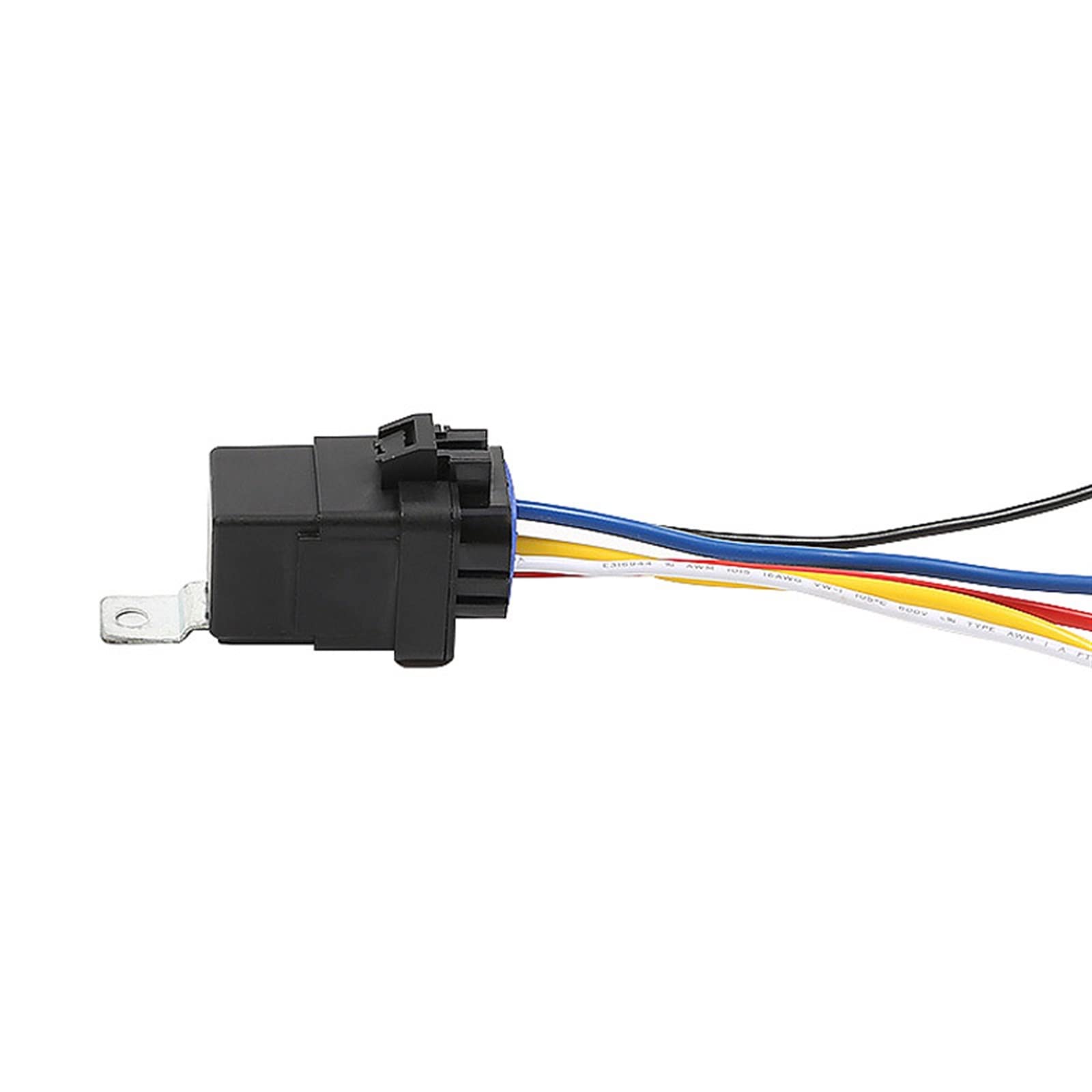 1 Unidad de relé for Coche, Resistente al Agua, SPDT, 5 Pines, CC, 12V, 40A, Toma de relé con Cable (Size : 5 Pin)