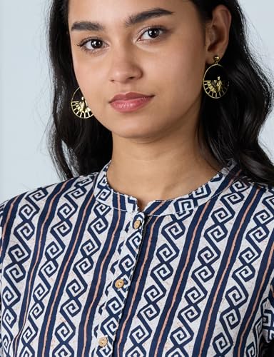 Image of Amazon Brand - Myx Women's Screen Print Straight Printed Regular Cotton Short Kurti (Available in Plus Sizes)