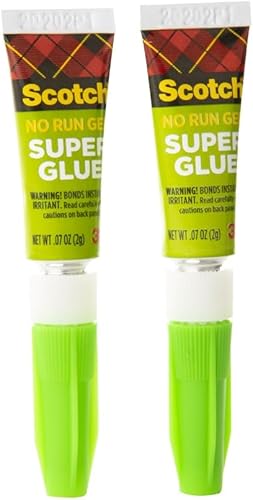 Miniatura 4 de Scotch Super Glue Gel, 0.07 onzas, paquete de 2, se seca rápidamente con un agarre permanente (AD112)