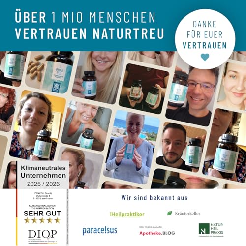 NATURTREU® Ruhepol - Ashwagandha Kapseln hochdosiert - 120 vegane Kapseln - 500 mg Ashwagandha pro Tag - Ashwagandha Komplex mit Rosenwurz-Extrakt - ohne unerwünschte Zusatzstoffe - laborgeprüft