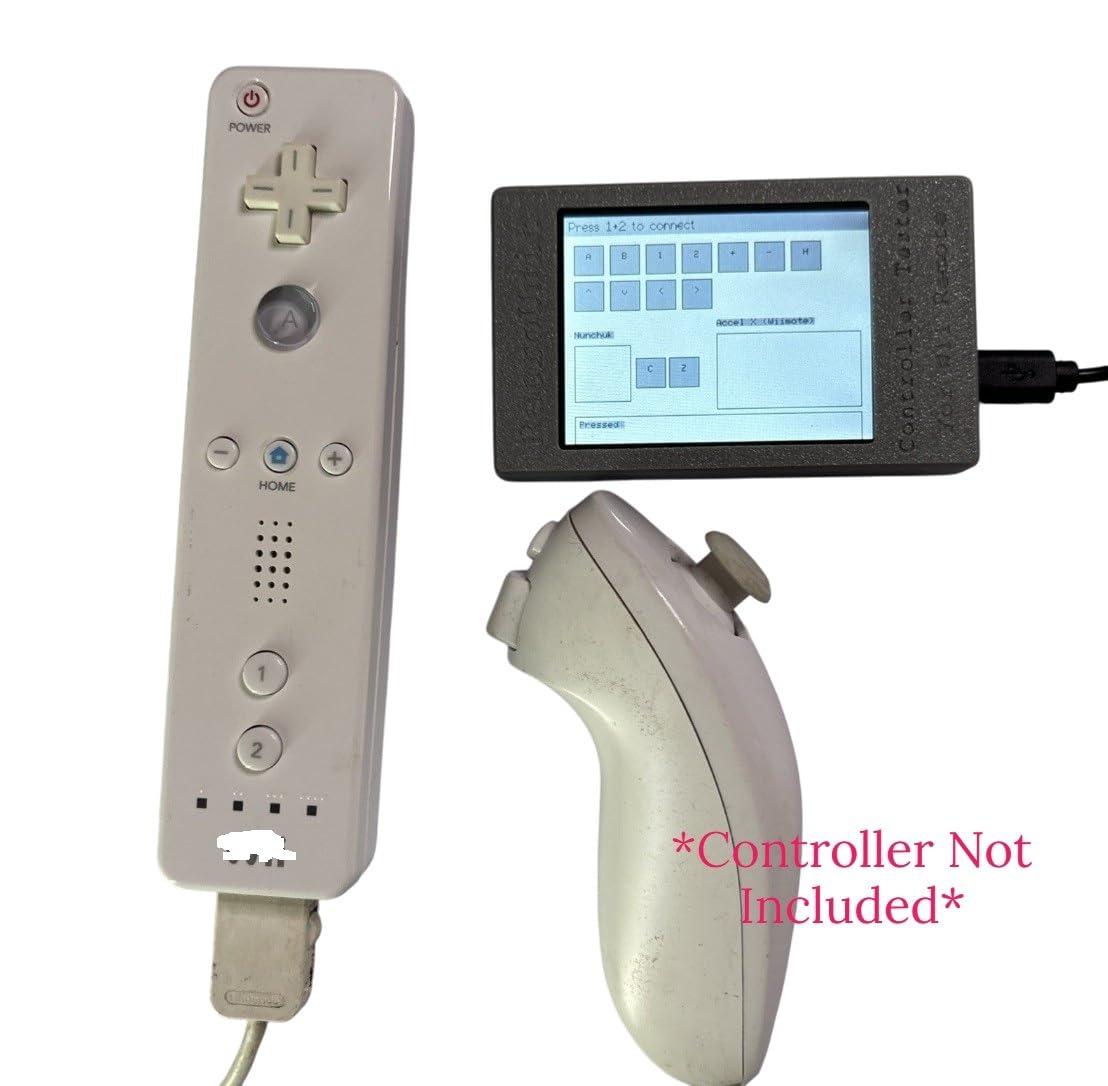 RetroUnit Controller Tester for Nintendo Wii – Portable Plug-and-Play Device to Test Wii Remotes & Nunchucks, No Console or PC Needed