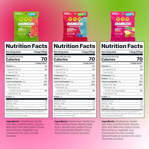 Shameless Low Carb Keto Gummy Bundle - Watermelon, Blue Raspberry & Super Wild Worms Gluten Free Candy image 4