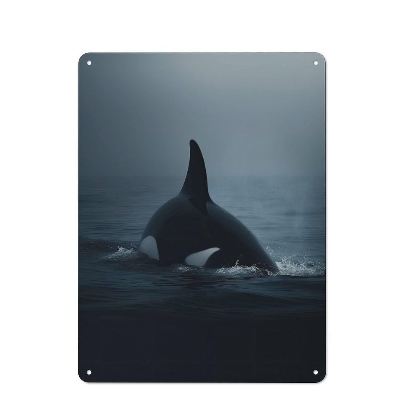 Junmoney Orca Whale From The Depths Vintage Tin Sign 40X30cm For Garden Room Or Summerhouse, A Housewarming Gift For Outdoor-Room Decor Collectors