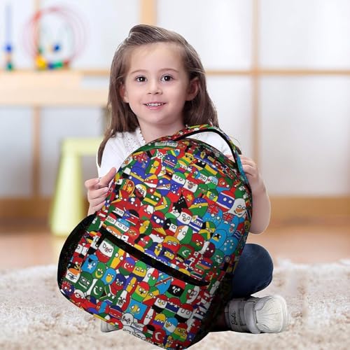 Polandball Countryball Backpack Large Capacity Travel Bag Laptop Bag Lightweight Casual Daypack For Women Men4