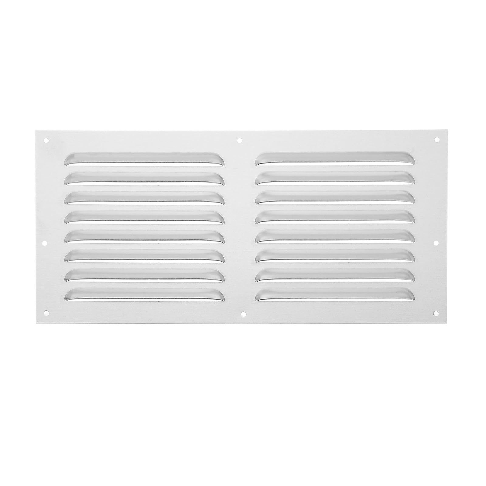 PATIKIL 16 x 12 Inch Aluminum Vent Cover, Screen Air Grille Ventilation Cover HVAC Louvered Grill for Home Kitchen Fireplace Wall Ceiling, Silver Tone