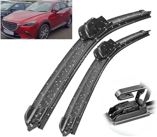 Escobillas de limpiaparabrisas delantero compatibles con Mazda CX-3 CX3 2014-2023 2014-2023 Limpiaparabrisas Limpio para Ventana de Coche Cepillos