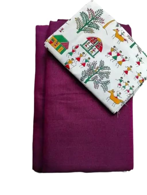 Smriti's Pure Cotton Saree With Running Kalamkari Blouse Piece4-picture-53