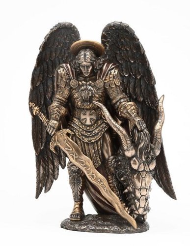 Pacific Giftware St. Michael Killing Dragon Statue 10.75 Inch Figurine