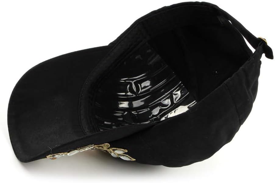 Gudessly Bling Women Baseball Cap Flower Snapback Rhinestone Sun Hats Adjustable Denim Jeans Hat - Image 5